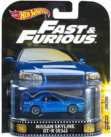 Hot Wheels 1/64 Форсаж Nissan SKYLINE GT-R 34 Batmobile 2017-3 K172 фильмы Автомобили Коллекционная модель автомобиля игрушка подарок ► Фото 1/6