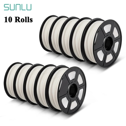 SUNLU 1,75 мм PLA нить для 3D-принтера пластиковая PLA 3D нить точность размеров +/-0,02 мм 10 рулонов/набор ► Фото 1/6