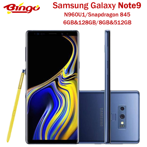 Разблокированный телефон Samsung Galaxy Note9 Note 9 N960U1, 6 ГБ/8 ГБ ОЗУ, экран 845 дюйма, Восьмиядерный процессор Snapdragon 6,4, двойная камера 12 Мп, NFC, 128 ГБ/512 ГБ ► Фото 1/6