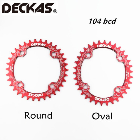 Звезда системы Deckas 104BCD для горного велосипеда, овальная/круглая, широкая, 32T, 34T, 36T, 38T, кривошипная система, детали, 104 BCD ► Фото 1/5