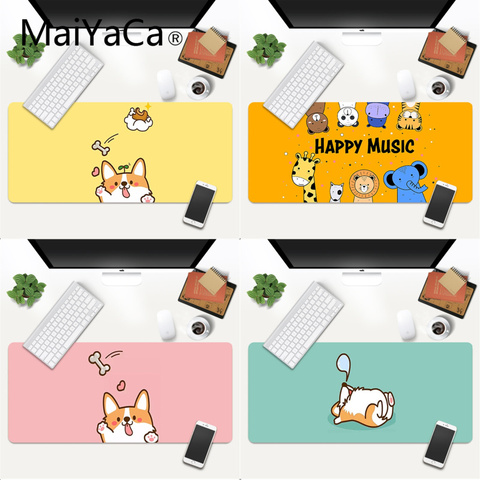 Коврик для мыши MaiYaCa Cute Corgi Animal, игровые коврики для геймеров, игровой коврик для мыши, большой коврик Deak для overwatch/cs go/world of warcraft ► Фото 1/6