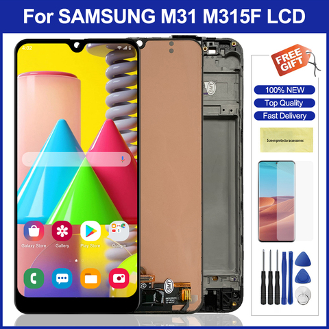 ЖК-экран для Samsung Galaxy M31, ЖК-дисплей, сенсорный экран, дигитайзер, для сборки, для Samsung M31 M315 M315F SM-M315F экран дисплея ► Фото 1/6