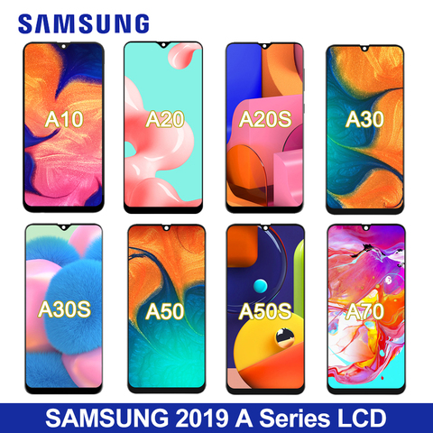 Для SAMSUNG GALAXY A10 A105 A20 A205 A20S A207 A30 A305 A30S A307 A50 A505 A70 A705F, ЖК-дисплей, сенсорный экран, дигитайзер, для сборки ► Фото 1/6