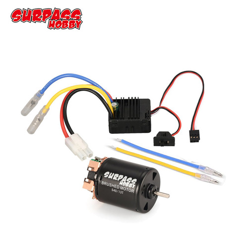 SURPASS HOBBY 540 80T 55T 45T 35T 27T 23T 21T 17T 13T матовый двигатель с WP-1060-RTR 60A ESC для аксессуаров для радиоуправляемых автомобилей ► Фото 1/6