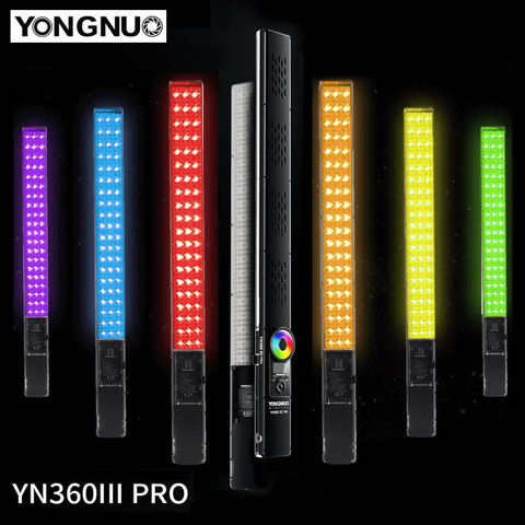 Светодиодная лампа для видеосъемки Yongnuo YN360III Pro RGB светодиодный видео светильник Ручной Ice Stick 3200K 5600K двухцветная сенсорный регулировки YN360 III фото заполняющий светильник Инж ► Фото 1/6