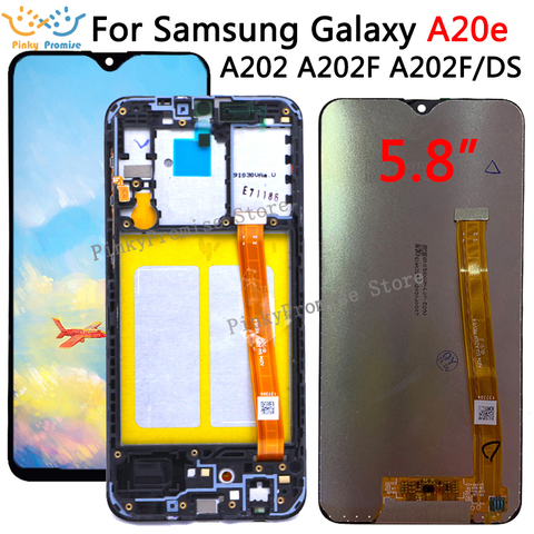 Для Samsung Galaxy A20e A202 A202F A202DS дисплей кодирующий преобразователь сенсорного экрана в сборе A202 A202F/DS для SAMSUNG A20e LCD ► Фото 1/6