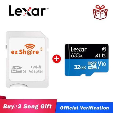 Беспроводная карта памяти ezshare, Wi-Fi, SD-карта + карта Micro SD Lexar, 128 ГБ, 32 ГБ, класс 10, 64 ГБ, 256 ГБ, TF-карта, карта памяти MicroSD, WIFI адаптер ► Фото 1/6