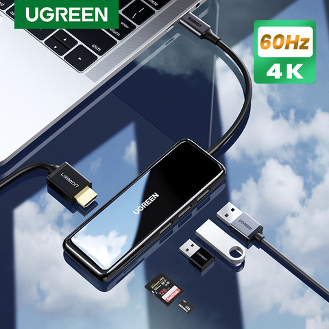 Ugreen USB C HUB 4K @ 60 Гц/30 Гц Type-C к HDMI Мульти USB 3,0 адаптер для MacBook iPad Pro 2022 USB-C 3,1 разветвитель порт Type C HUB ► Фото 1/6