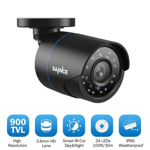 SANNCE 900TVL пуля камера безопасности IP66 Всепогодная камера наблюдения камера для внутреннего наружного 30 м ночного видения с умным ИК ► Фото 1/6