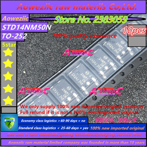 Aoweziic 100% новый импортный оригинальный STD14NM50N 14NM50N STD2NK90ZT4 D2NK90Z STD30NF06T4 D30NF06 MJD3055T4G 3055G TO-252 ► Фото 1/4