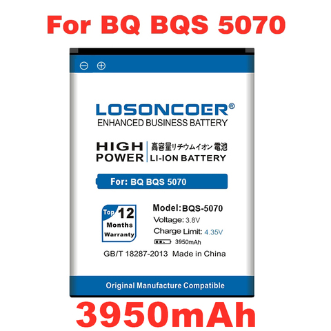 Аккумулятор LOSONCOER 3950 мАч для BQ BQS 5070 BQS5070 Magic Nous NS 5004, мобильный телефон, аккумуляторы с номером отслеживания ► Фото 1/6