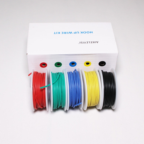 30/28/26/24/22/20/18awg гибкий силиконовый провод кабель 5 цветов электронный многожильный провод из луженой силиконовый провод 