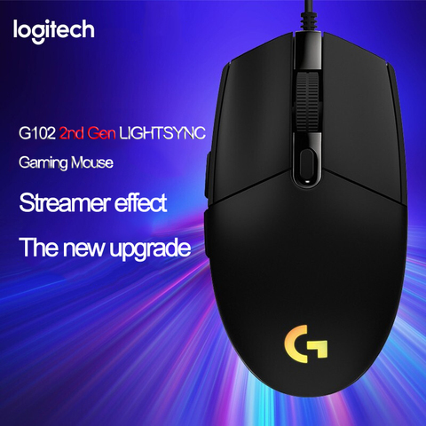 Игровая проводная мышь Logitech G102 LIGHTSYNC 2nd Gen, оптическая игровая мышь с поддержкой рабочего стола/ноутбука, windows 10/8/7, оптическая мышь 2Gen ► Фото 1/6