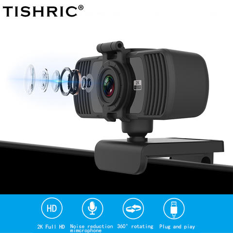 Tishric PC-C6 Компьютерная периферия 400W веб-камера с разрешением Full HD 1080p 360 ° вращающееся соединение веб-камера USB веб-камера Веб-камера для ПК с ми... ► Фото 1/6