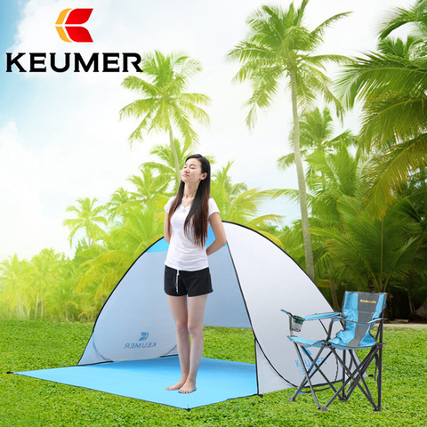 Keumer 2022 Новая автоматическая упаковываемая палатка для кемпинга с защитой от уф, всплывающая Пляжная палатка, водонепроницаемая для отдыха ... ► Фото 1/6