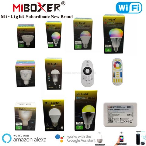 Miboxer 2,4G Смарт Светодиодный светильник MR16 GU10 E14 E27 4W 5W 6W 9W 12W CCT / RGB + лампа CCT беспроводной пульт дистанционного управления WiFi приложение Голосовое управление ► Фото 1/6