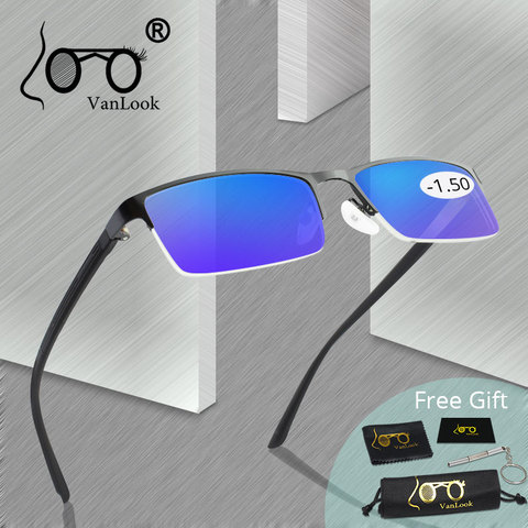 Синий светильник, блокирующий близорукость, компьютерные очки, геймерские мужские очки, очки с близорукостью 1-1,25-1,75-2,25-2,75-3,25-3,75-4,00 ► Фото 1/6