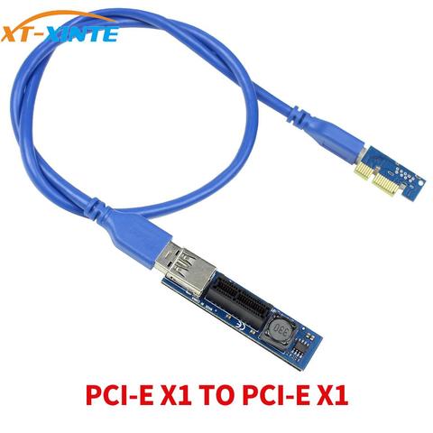 Адаптер PCI-E, 1 в X1, удлинитель USB 3,0, кабель SATA, PCI Express, удлинитель для материнской платы ПК, PCIE X1, слот, переходное устройство, Add On Card ► Фото 1/5