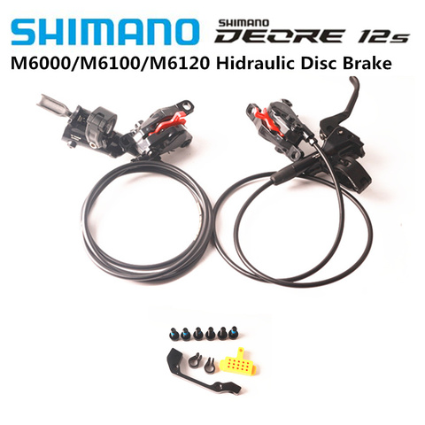 SHIMANO DEORE M6000 M6100 2 поршня M4120 M6120 MT420 4 поршня гидравлический MTB велосипедный дисковый тормоз передний задний велосипедный тормоз с колодками ► Фото 1/6