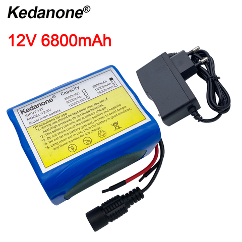 12V 6800 mah батарея 18650 6,8 Ah литий-ионная аккумуляторная батарея с литиевая батарея BMS батареи Защитная панель + 12,6 V зарядное устройство ► Фото 1/6