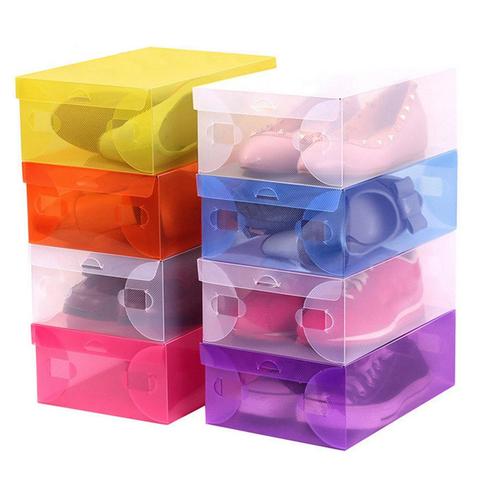 Горячий прозрачный пыленепроницаемый ящик для обуви, пластиковый органайзер для обуви, контейнер для хранения, контейнер для хранения веще... ► Фото 1/6