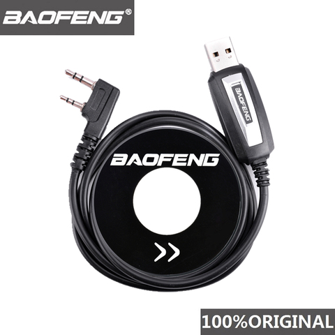100% оригинальная рация Baofeng, 50 км, USB-кабель для программирования для 2-сторонней радиосвязи, детали UV5R K, драйвер порта с CD программным обеспеч... ► Фото 1/6