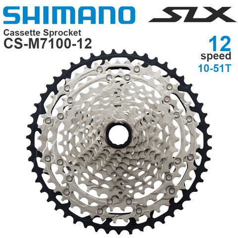 Кассета звездочек Shimano SLX M7100 для горного велосипеда, 12 В, HYPERGLIDE +, 12 Скоростей, 10-45T, 10-51T, оригинальные детали ► Фото 1/3