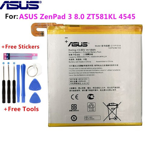 Оригинальный аккумулятор ASUS C11P1514 для ASUS ZenPad 3 8,0 ZT581KL 4545 4680 мАч + Бесплатные инструменты ► Фото 1/3