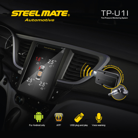 Система контроля давления в шинах Steelmate Android TPMS, внутренний датчик давления в шинах, USB, предупреждение о низкой температуре и низком заряде а... ► Фото 1/6