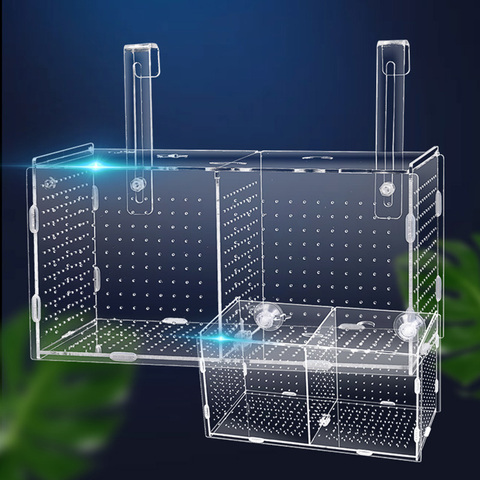 Аквариумная изоляционная коробка большого размера, аквариумная коробка для разведения мелких рыб, изоляционная сетка для фри, акриловый ак... ► Фото 1/6
