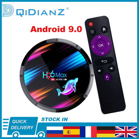 H96 MAX X3 Android 9,0 TV BOX 4K 1080P H96MAX X3 четырехъядерный процессор Amlogic S905X3 2,4/5G WIFI 8K BT TV box медиаплеер ► Фото 1/6