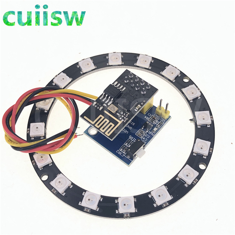 ESP8266 ESP01 ESP-01 RGB светодиодный контроллер Adpater WIFI модуль для Arduino IDE WS2812 WS2812B 5050 16 бит световое кольцо Рождество DIY ► Фото 1/5