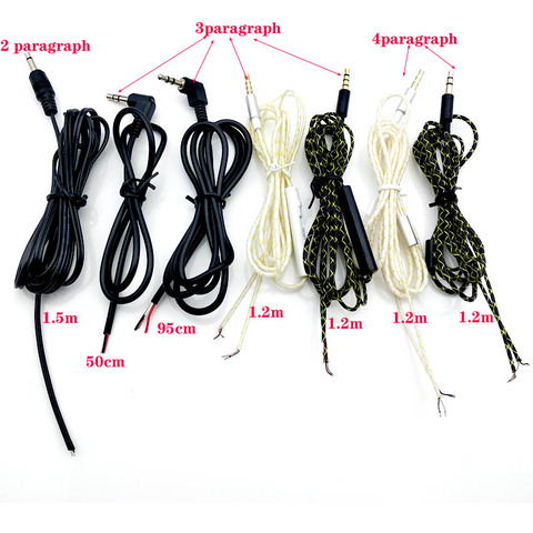 Новый 50 см 1,2 м Высококачественная серебристо-медная проволока с покрытием наушники Сменный кабель для DIY Замена кабеля наушников 3,5 мм ауди... ► Фото 1/6
