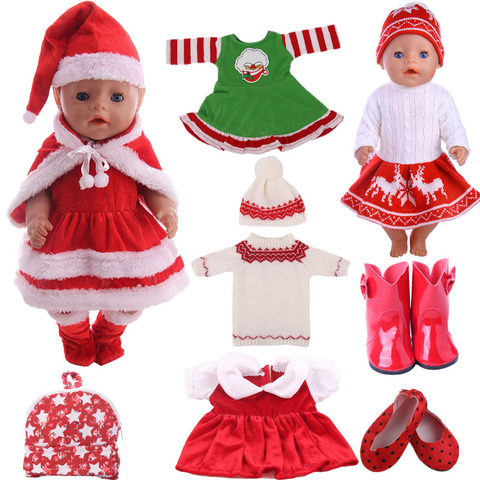 1 шт. одежда для рождественской куклы, праздничная атмосфера для 18-дюймовой американской куклы, 43 см, куклы для новорожденных, аксессуары для кукол ► Фото 1/6