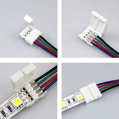 5 шт. 15 см 4 контакта 4 контаксветодиодный 5050 3528 светодиодная RGB лента удлинитель Кабель провод светодиодный ная лента удлинитель клипса Оптовая Продажа и Прямая поставка ► Фото 1/6