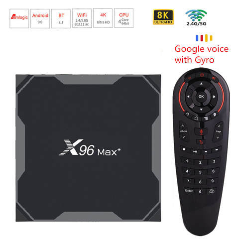ТВ-приставка X96 Max plus, Android 9,0, Amlogic S905x3, 8K, 4K, 4K, медиаплеер, Google, 2,4G и Φ, Wi-Fi, BT4.1, 4 ГБ, 64 ГБ, X96Max + умная ТВ-приставка ► Фото 1/6