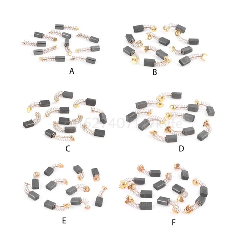 10 шт. Электроинструмент Угольная щетка электрический молоток угловая шлифовальная графитовая щетка замена различных размеров ► Фото 1/6