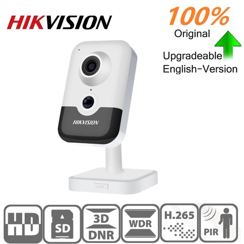 Купольная камера Hikvision, оригинальная, IP, 4 МП, ИК, фиксированный куб, Wi-Fi, PoE, встроенный динамик, встроенный микрофон, поддержка onvif ► Фото 1/6