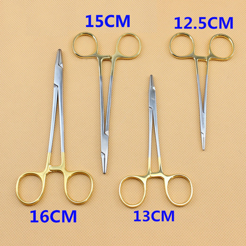 Стоматологический позолоченный держатель игл, плоскогубцы, высококачественные ортодонтические щипцы из нержавеющей стали, хирургический инструмент, стоматологический инструмент ► Фото 1/6