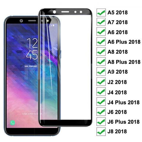 9D Защитное стекло для Samsung Galaxy A6 A8 J4 J6 Plus 2022 защита для экрана из закаленного стекла Samsung A5 A7 A9 J2 J8 2022 стекло ► Фото 1/6