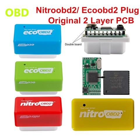 Чип ECOOBD2, двухслойный чип NITROOBD2, чип ECO OBD2 Nitro OBD2, оригинальная вилка, бензин, дизельное топливо, больший крутящий момент, экономия топлива ► Фото 1/6