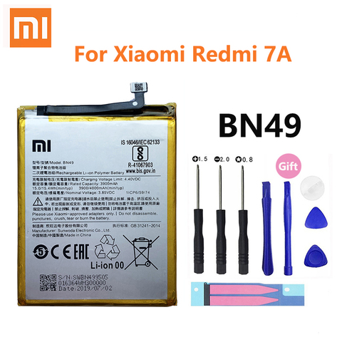 100% Оригинальная батарея Xiao mi BN49 4000 мАч для Xiaomi Redmi 7A Redmi7A, высококачественные сменные батареи для телефона ► Фото 1/5