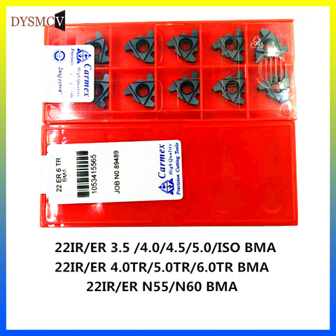 10 шт. 22ER 22IR 4TR 5TR 6TR N55 N60 3.5ISO 4,0 ISO 4,5 ISO 5,0 BMA карбидный резьбовой диск с ЧПУ Токарный станок Режущий инструмент ► Фото 1/4