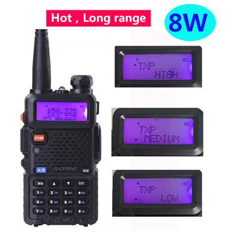 Рация vhf uhf, 136-174 МГц, 400-480 МГц, FM-радио, 15 км, 8 Вт, uv5r, baofeng, 8 Вт, с двухдиапазонным радио, 2022 ► Фото 1/6