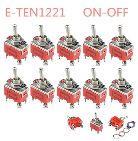 1 шт. E-TEN1221 15A 250VAC 4PIN ON-OFF рычажный переключатель, клавишный переключатель питания, микропереключатель, оранжевый ► Фото 1/6