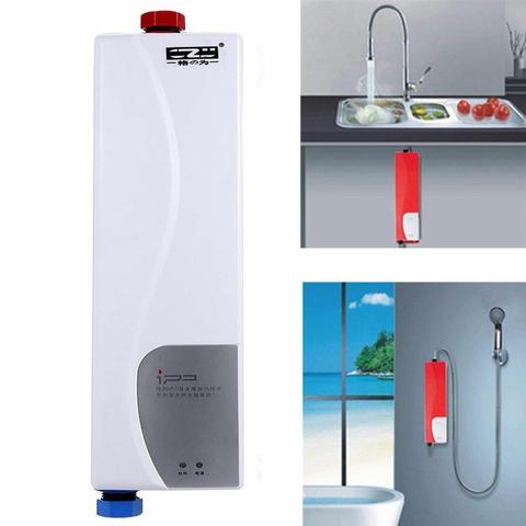 Электрический мини-водонагреватель Yonntech 3000 Вт, мгновенный кухонный котел для ванной ► Фото 1/6