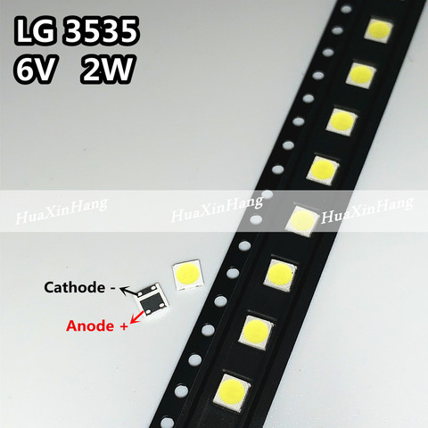 Новинка, светодиодная подсветка для LG Innotek, светодиодная подсветка высокой мощности, 2 Вт, 6 в, 3535, холодный белый свет, 500 шт., ЖК-подсветка для телевизора ► Фото 1/1