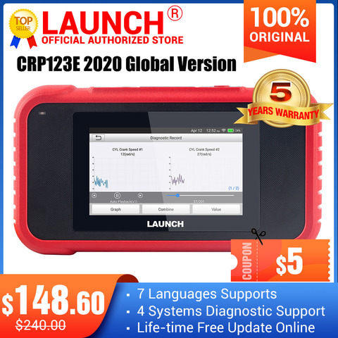 Диагностический инструмент Launch X431 CRP123E OBD2 ENG ABS подушка безопасности SRS на Creader 123E OBDII EOBD считыватель кодов Сканер ► Фото 1/6