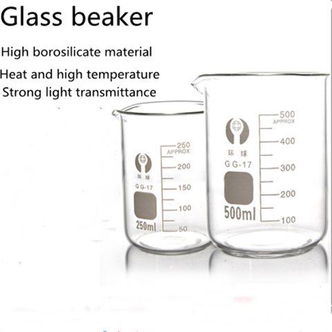 Емкость 10 мл-100 мл, низкоформный Beaker, измерительный стеклянный Beaker, посуда из боросилированного стекла, канцелярские принадлежности для обу... ► Фото 1/6