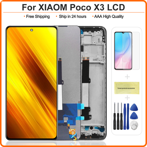 Оригинальный дисплей 6,67 дюйма для Xiaomi Poco X3 NFC ЖК-дисплей с сенсорным экраном дигитайзер в сборе для Xiaomi PocoX3 ЖК-дисплей M2007J20CG ► Фото 1/6